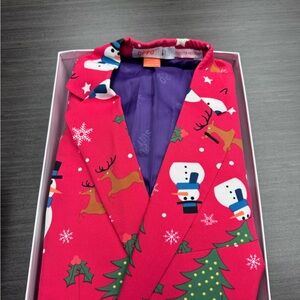 Opposuits Christmas suit. Pants, Jacket and matching tie